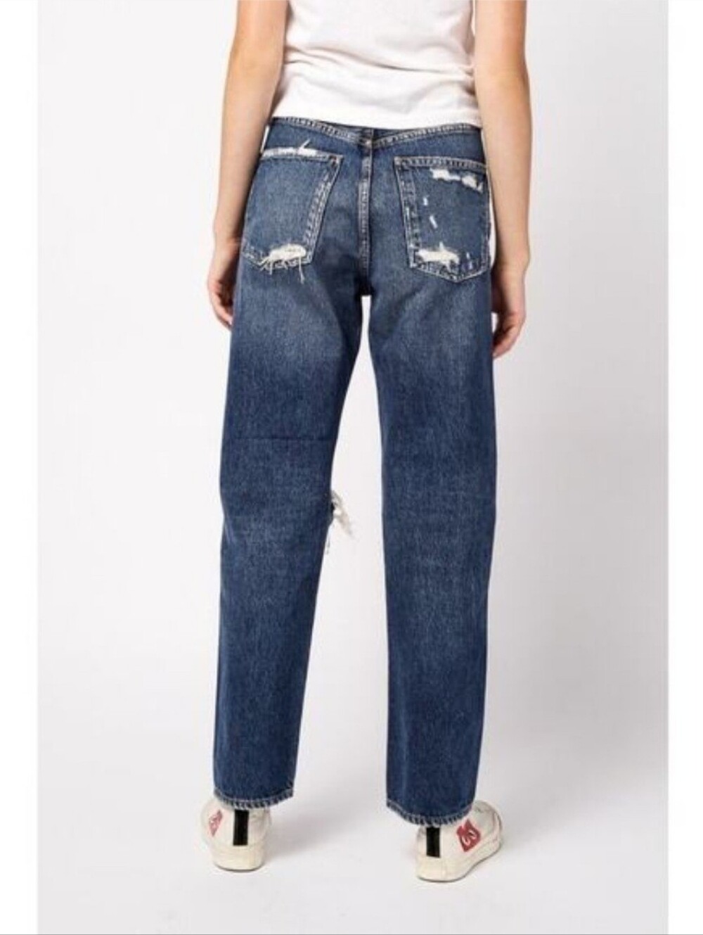 AGOLDE 90s High Rise Loose Fit Jeans Psyche Distressed Denim Size 25 - Picture 2 of 9